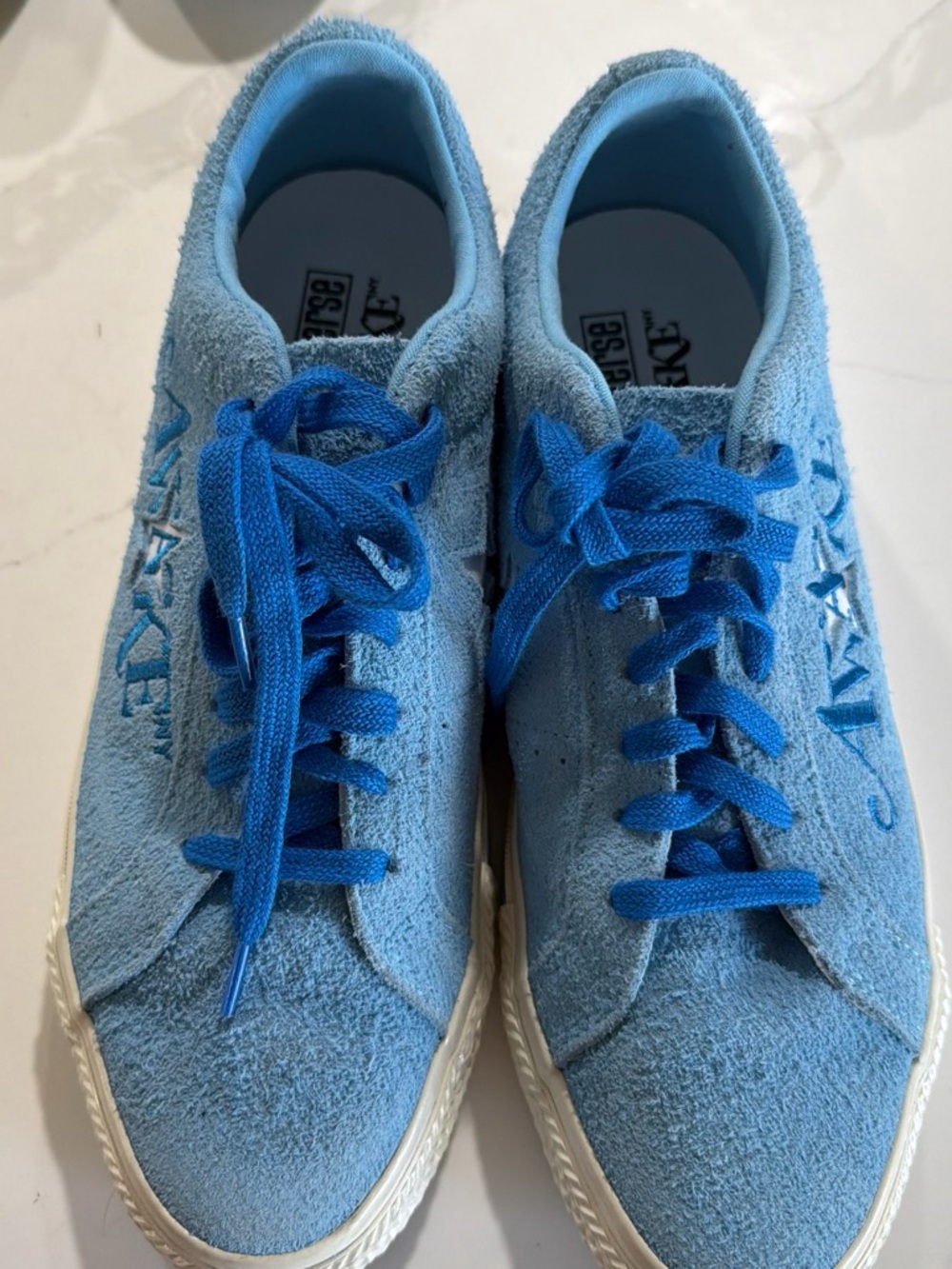 Converse Kids Light Blue Suede Lace-Up Sneakers